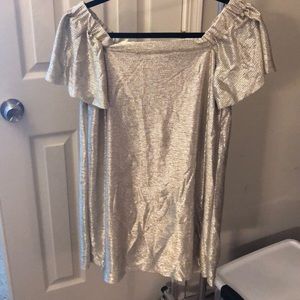 Silver/gold off the shoulder dress